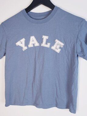 Yale University Blue Cropped Top Shirt Size L 10/12
